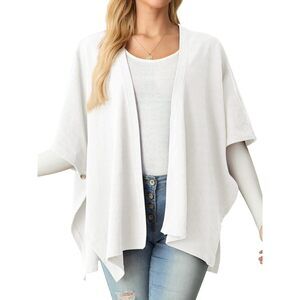 4249 Women's Shawls And Cardigan Open Front Poncho Cape Autumn Winter